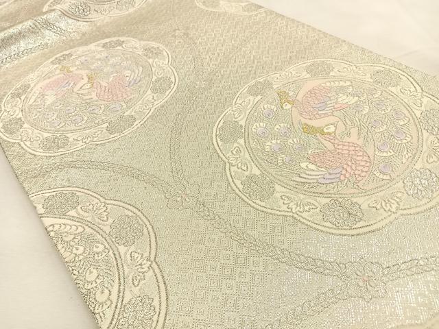 平和屋着物◎佐賀錦　六通柄袋帯　唐織　花鳥文　金銀糸　正絹　逸品　BAAT9990hj