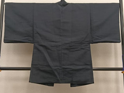 平和屋着物∞男性　長羽織　紬　羊羹色　正絹　逸品　BAAU0010gt