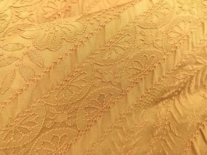 平和屋着物∞道行コート ロング丈 ふくれ織 草花文 正絹 逸品 BAAU0014gt