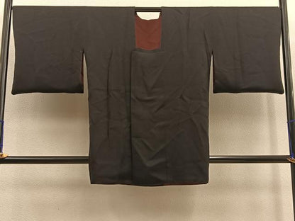 平和屋着物＃道行コート　ロング丈　リバーシブル　総刺繍　草花文　金糸　正絹　逸品　BAAU0017gt