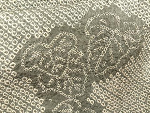 平和屋着物∞羽織　総絞り　蔦の葉文　正絹　逸品　BAAU0020gt