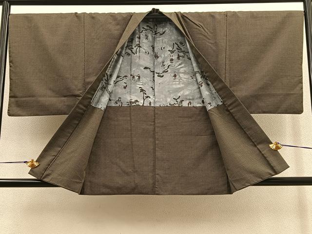 平和屋着物∞男性　羽織　紬　100亀甲　総詰め　正絹　逸品　BAAU0021gt