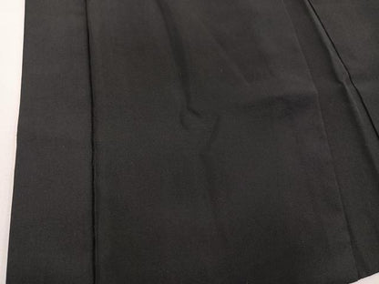 平和屋着物∞男性　長羽織　黒紋付　羽裏：動物丸文　正絹　逸品　BAAU0022gt
