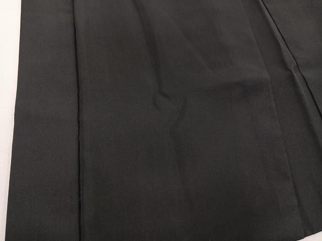 平和屋着物∞男性　長羽織　黒紋付　羽裏：動物丸文　正絹　逸品　BAAU0022gt