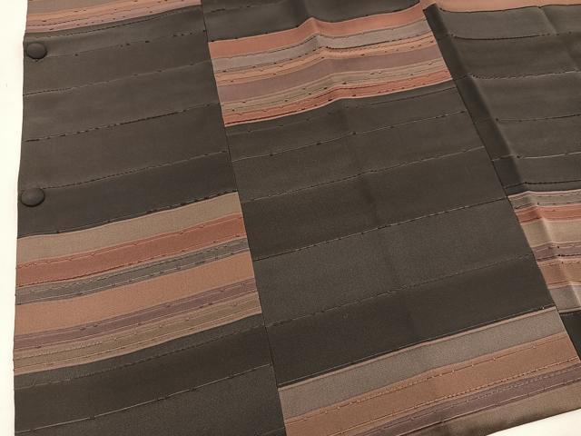 平和屋着物∞道行コート 横段文 正絹 逸品 BAAU0023gt