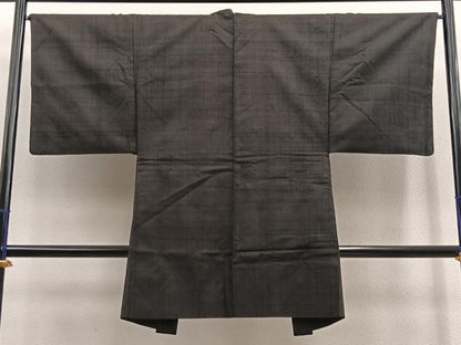 平和屋着物∞男性　長羽織　紬　縞　正絹　逸品　BAAU0027gt