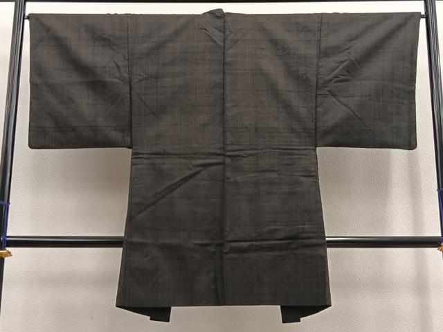 平和屋着物∞男性　長羽織　紬　縞　正絹　逸品　BAAU0027gt