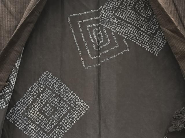 平和屋着物∞男性　長羽織　紬　縞　正絹　逸品　BAAU0027gt