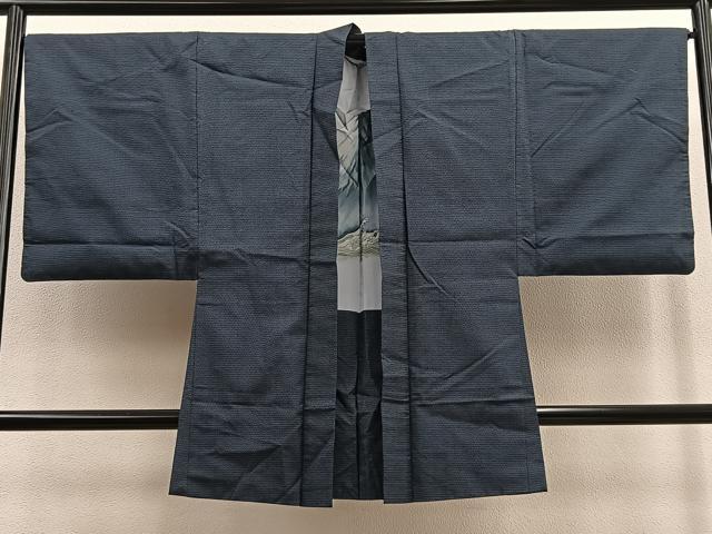 平和屋着物∞男性　長羽織　本場大島紬　100亀甲　総詰め　正絹　逸品　BAAU0032gt