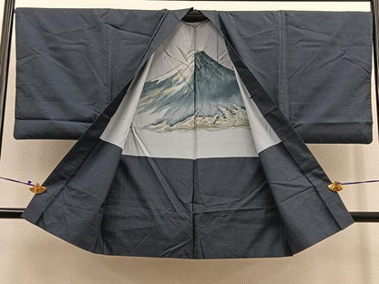 平和屋着物∞男性　長羽織　本場大島紬　100亀甲　総詰め　正絹　逸品　BAAU0032gt