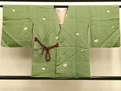 平和屋着物＃道中着　袖なし道中着セット　単衣　椿　正絹　逸品　未使用　BAAU0037gt
