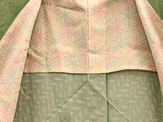 平和屋着物＃道中着　袖なし道中着セット　単衣　椿　正絹　逸品　未使用　BAAU0037gt