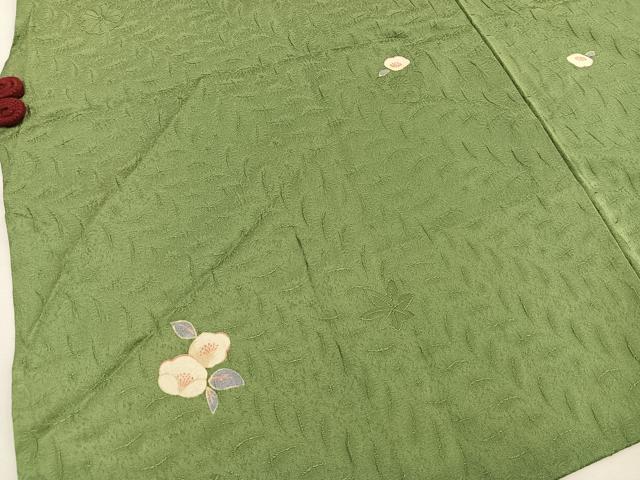 平和屋着物＃道中着　袖なし道中着セット　単衣　椿　正絹　逸品　未使用　BAAU0037gt