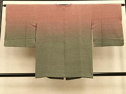 平和屋着物∞道行コート ふくれ織 暈し染め 正絹 逸品 BAAU0039gt