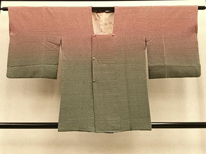 平和屋着物∞道行コート ふくれ織 暈し染め 正絹 逸品 BAAU0039gt