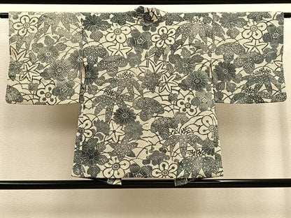 平和屋着物＃名門　藤娘きぬたや・総絞り　羽織　草花尽くし　正絹　逸品　BAAU0040gt