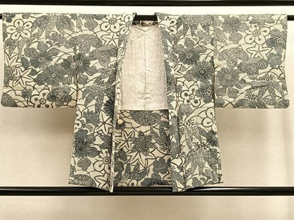 平和屋着物＃名門　藤娘きぬたや・総絞り　羽織　草花尽くし　正絹　逸品　BAAU0040gt