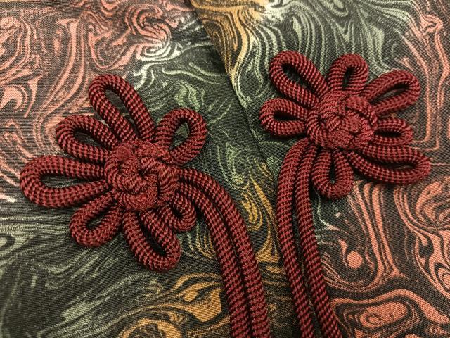 平和屋着物∞道中着 墨流し文様 正絹 逸品 BAAU0056gt