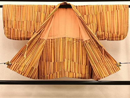 平和屋着物∞道中着 変わり縞 正絹 逸品 BAAU0059gt