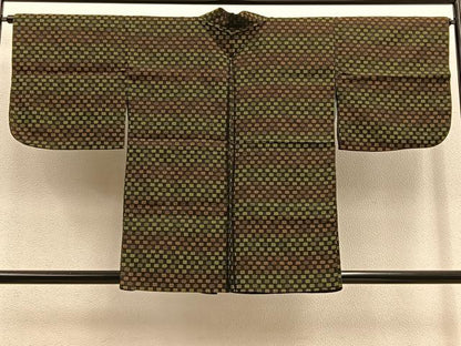 平和屋着物∞道中着 お召地 網代文様 正絹 逸品 BAAU0060gt
