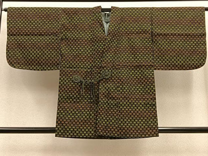 平和屋着物∞道中着 お召地 網代文様 正絹 逸品 BAAU0060gt