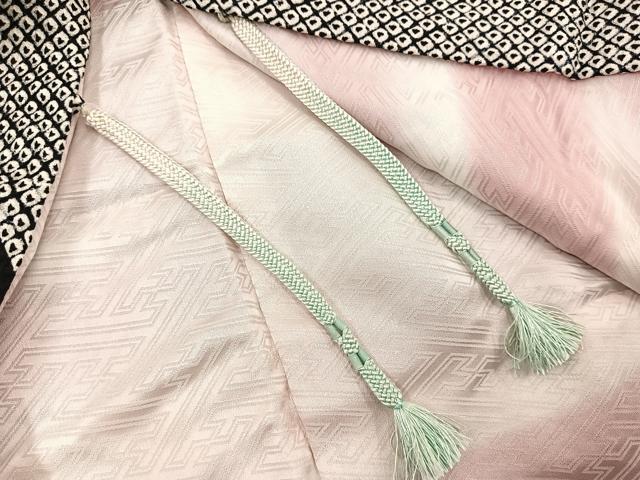 平和屋着物＃羽織 総絞り 雲重ね文 黒地 正絹 逸品 BAAU0064gt