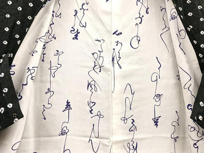 平和屋着物＃道行コート 絞り 麻の葉文様 黒地 正絹 逸品 BAAU0074gt
