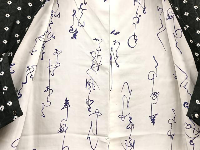平和屋着物＃道行コート 絞り 麻の葉文様 黒地 正絹 逸品 BAAU0074gt