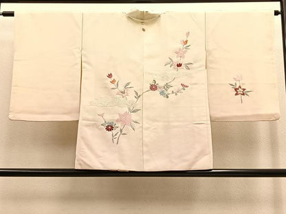 平和屋着物＃羽織　総刺繍　中国三大刺繍　スワトウ刺繍　枝花文　暈し染め　銀糸　正絹　逸品　BAAU0075gt