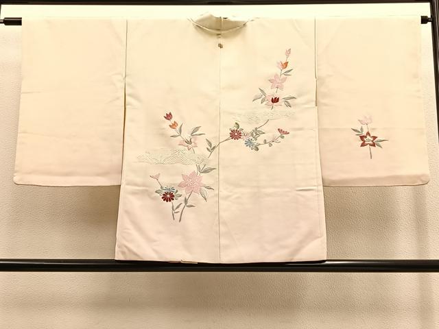平和屋着物＃羽織　総刺繍　中国三大刺繍　スワトウ刺繍　枝花文　暈し染め　銀糸　正絹　逸品　BAAU0075gt