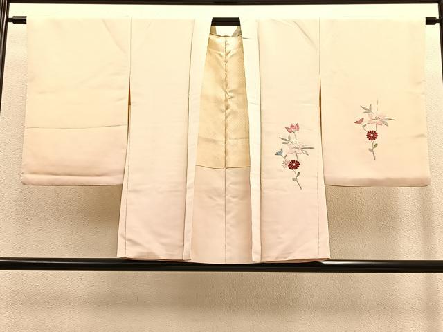 平和屋着物＃羽織　総刺繍　中国三大刺繍　スワトウ刺繍　枝花文　暈し染め　銀糸　正絹　逸品　BAAU0075gt