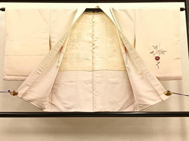 平和屋着物＃羽織　総刺繍　中国三大刺繍　スワトウ刺繍　枝花文　暈し染め　銀糸　正絹　逸品　BAAU0075gt