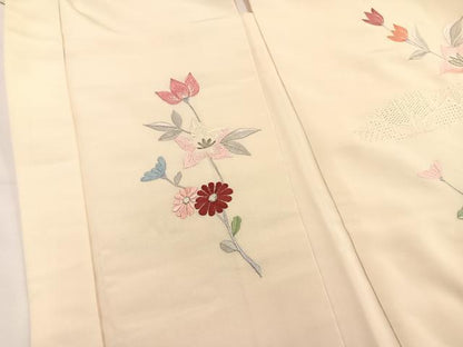 平和屋着物＃羽織　総刺繍　中国三大刺繍　スワトウ刺繍　枝花文　暈し染め　銀糸　正絹　逸品　BAAU0075gt