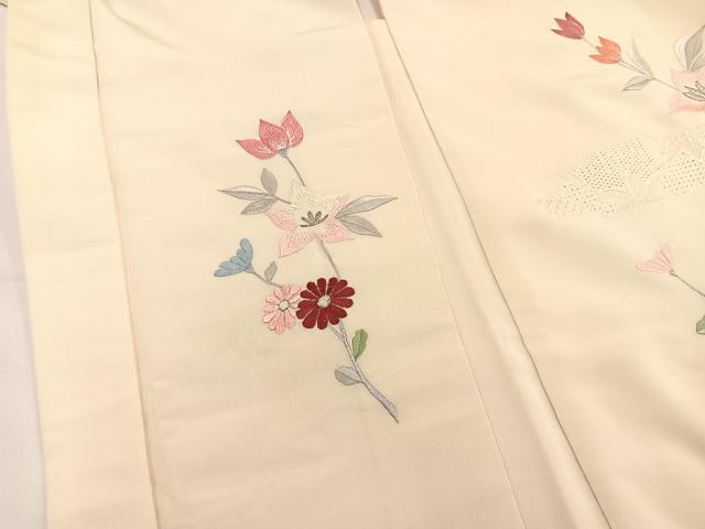 平和屋着物＃羽織　総刺繍　中国三大刺繍　スワトウ刺繍　枝花文　暈し染め　銀糸　正絹　逸品　BAAU0075gt