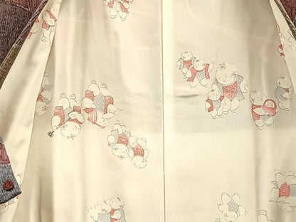 平和屋着物∞道行コート ふくれ織 流線文 大丸扱い 正絹 逸品 BAAU0079gt