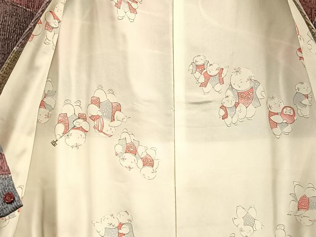 平和屋着物∞道行コート ふくれ織 流線文 大丸扱い 正絹 逸品 BAAU0079gt