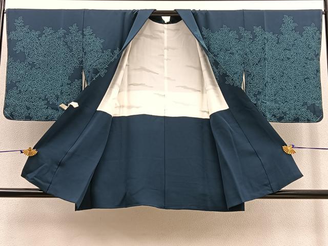 平和屋着物＃道中着　作家物　葉尽くし　正絹　逸品　未使用　BAAU0082gt