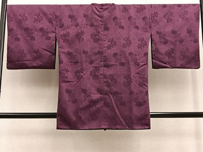 平和屋着物＃道行コート　リバーシブル　亀甲花文　洗える着物　BAAU0088gt