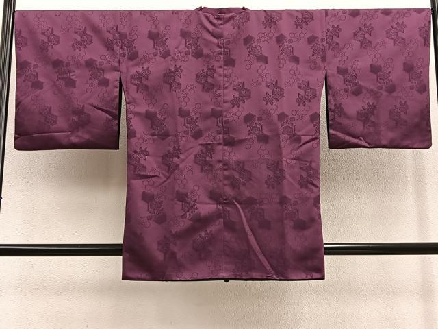 平和屋着物＃道行コート　リバーシブル　亀甲花文　洗える着物　BAAU0088gt