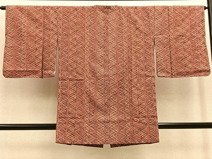 平和屋着物▽道行コート　スリーシーズン　春夏秋　塵除け　ショール付き　組織り　正絹　逸品　BAAU0091gt