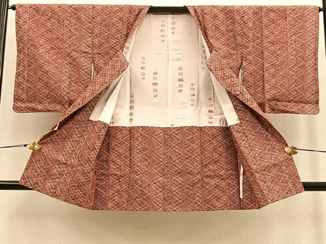 平和屋着物▽道行コート　スリーシーズン　春夏秋　塵除け　ショール付き　組織り　正絹　逸品　BAAU0091gt