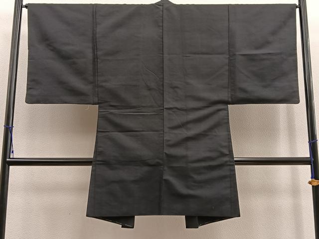 平和屋着物∞男性　長羽織　紬　蝋色　正絹　逸品　BAAU0097gt