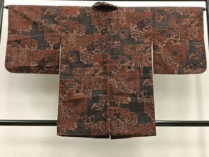 平和屋着物∞道中着 紬地 花鳥文 正絹 逸品 BAAU0101gt