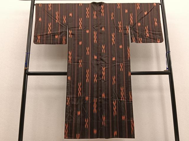 平和屋着物∞道行コート 雨コート 単衣 ロング丈 矢羽 正絹 逸品 BAAU0114gt
