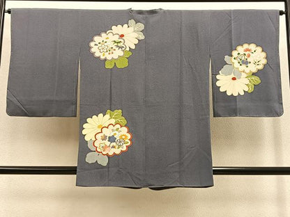 平和屋着物＃道行コート　菊取り花文　金彩　正絹　逸品　未使用　BAAU0120gt