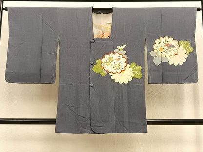 平和屋着物＃道行コート　菊取り花文　金彩　正絹　逸品　未使用　BAAU0120gt