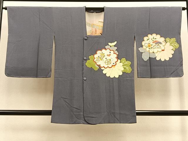 平和屋着物＃道行コート　菊取り花文　金彩　正絹　逸品　未使用　BAAU0120gt