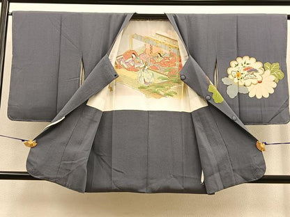 平和屋着物＃道行コート　菊取り花文　金彩　正絹　逸品　未使用　BAAU0120gt
