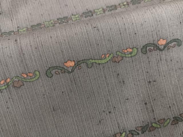 平和屋着物＃道行コート　ロング丈　紬地　ろうけつ染め　横段花文　正絹　逸品　BAAU0123gt