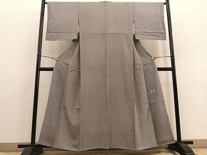 平和屋着物●江戸小紋 染：新井梅春・型：人間国宝 児玉博 万筋 黒×白 正絹 逸品 BAAU0163gt